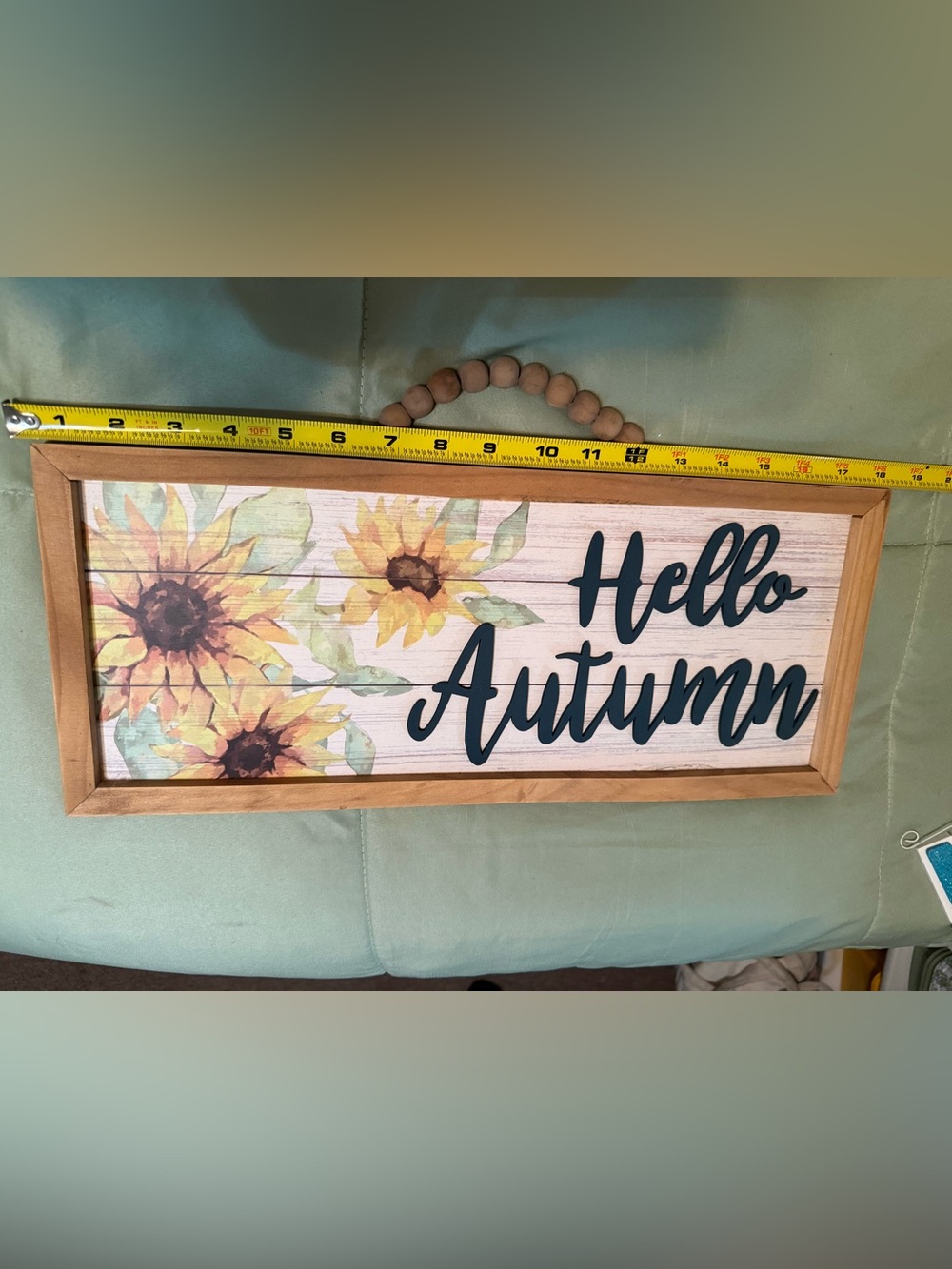 Hobby Lobby Sunflower Autumn Wall Sign - Yellow and Green Accents